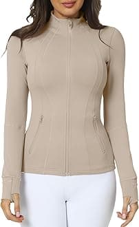 QUEENIEKE Women Athletic Jackets Cottony-Soft Full Zip Slim Fit Workout Running Jacket with Pockets