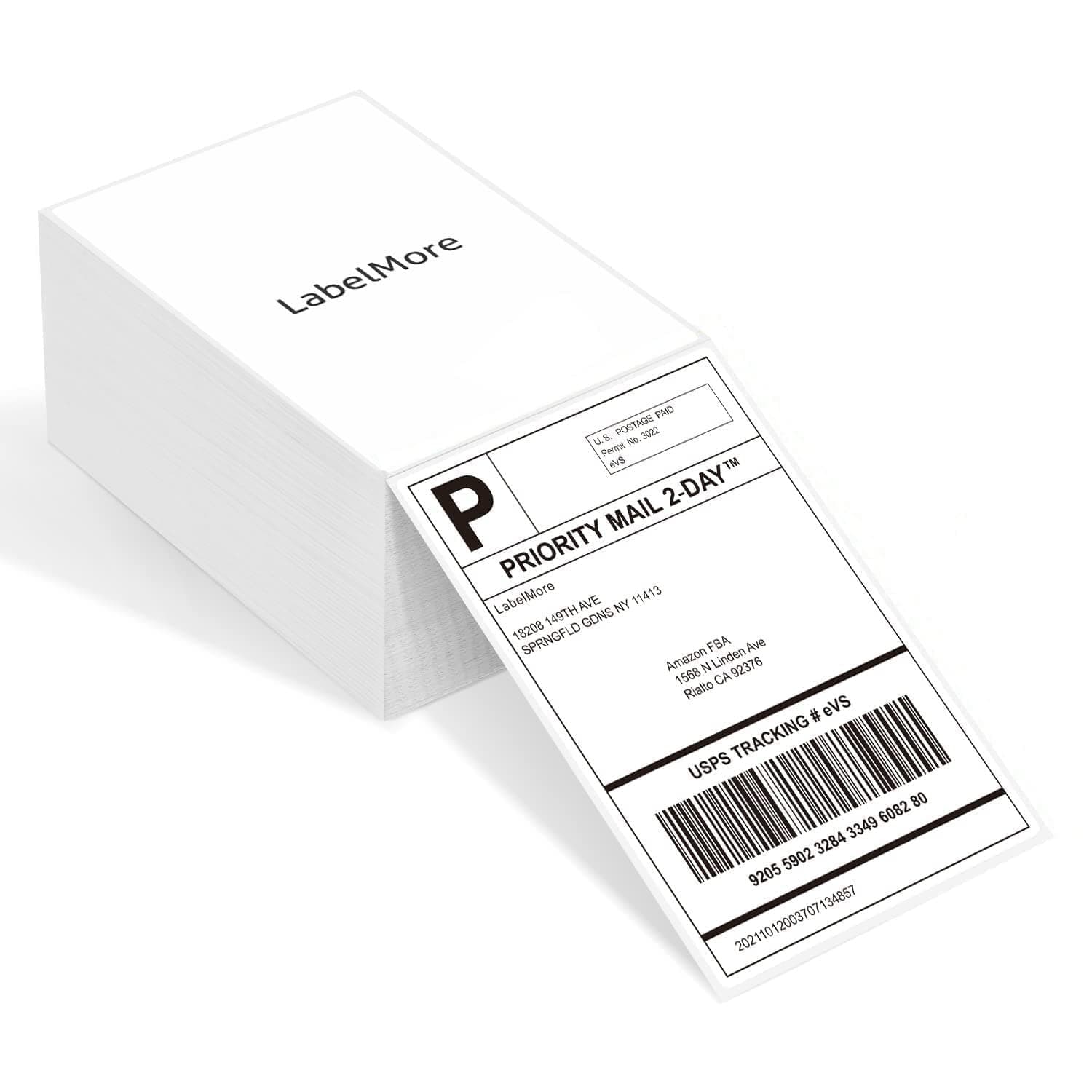 Thermal Labels 4 x 6 cm with Perforations for Thermal Printers (250 FanFold Labels) Permanent Adhesive White Thermal Labels