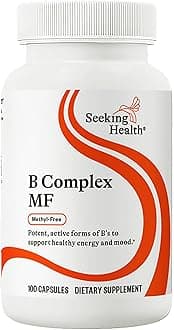 Seeking Health B Complex MF - Vitamin B Complex with Folate, Niacin, & Folinic Acid - Support Energy & Immune System Health with B Vitamins - 100 Capsules