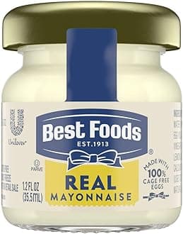 Real Mayonnaise Mini Jars Condiment for Sandwiches, Salads, Mayo Made with 100% Cage Free Eggs, Gluten Free, 1.2 oz, Pack of 72