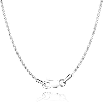 Diamond Cut 925 Sterling Silver Chain Rope Chain Italian Silver Necklace Chain for Women Men Super Shiny Durable 1.35mm Size 16,18, 20, 22, 24 Inches