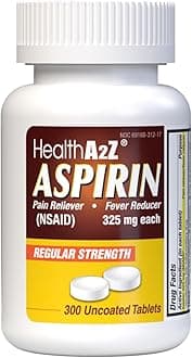 HealthA2Z® Aspirin 325mg | Uncoated Tablets |Original Strength | Pain Reliver | Fever Reducer | Compare to Bayer® Active Ingredients… (300 Counts)