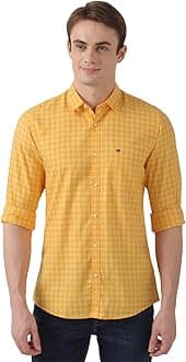 Peter England Men's Slim Fit Full Sleeve Checkered Casual Shirt | 100% Cotton | Premium Twill Weave