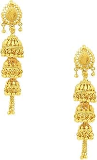 3 Layered Traditional GoldDesigner Jhumka Earrings (SJ_753)