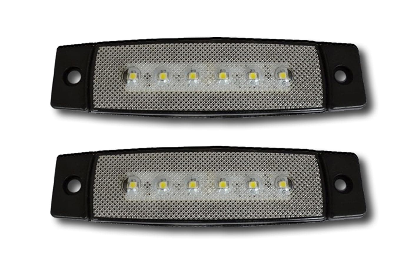 Ardillion 2 PCS 24V LED 6 SMD WHITE FRONT SIDE MARKER CLEARANCE LIGHTS POSITION LAMPS FLAT BASE FOR TRUCK LORRY WAGON TRAILER