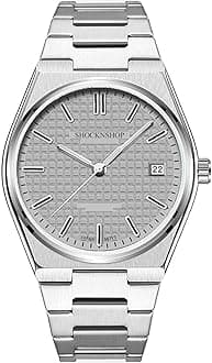 Shocknshop Silver Date Stainless Steel Strap Analog Watch for Men & Boys -WCH106