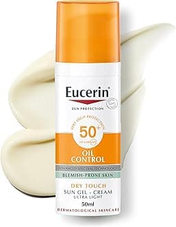 Face Sunscreen Oil Control Gel-Cream Dry Touch, High UVA/UVB, SPF 50+, Light Texture Sun Protection, Suitable Under Make-Up, For Blemish-Prone Skin, 50ml
