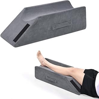 TANYOO Velvet Leg Pillows for Leg Knee Ankle Surgery Recovery, Leg Elevation Pillow for Broken Foot, Good for Leg Pain, Hip and Knee Pain Relief, Washable CoverMedium (25.5"x9.4"x7.5")