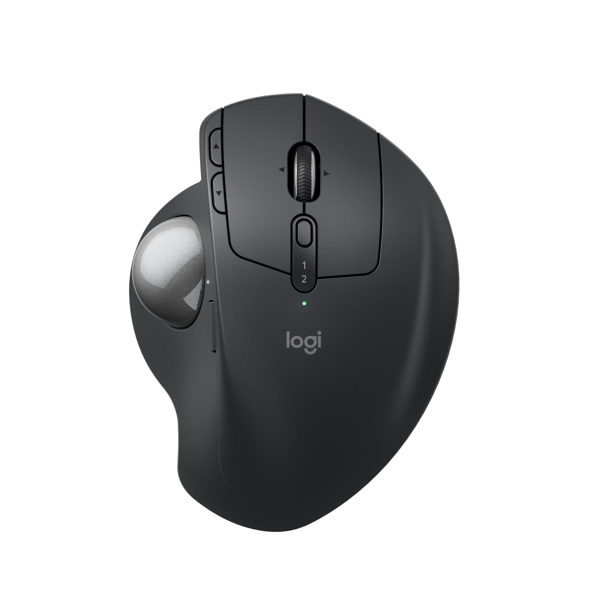 Logitech MX Ergo S mouse trackball wireless avanzato, mouse ergonomico wireless ricaricabile USB-C con Bluetooth e dongle crittografato, 6 pulsanti programmabili, per PC/Mac - Grafite