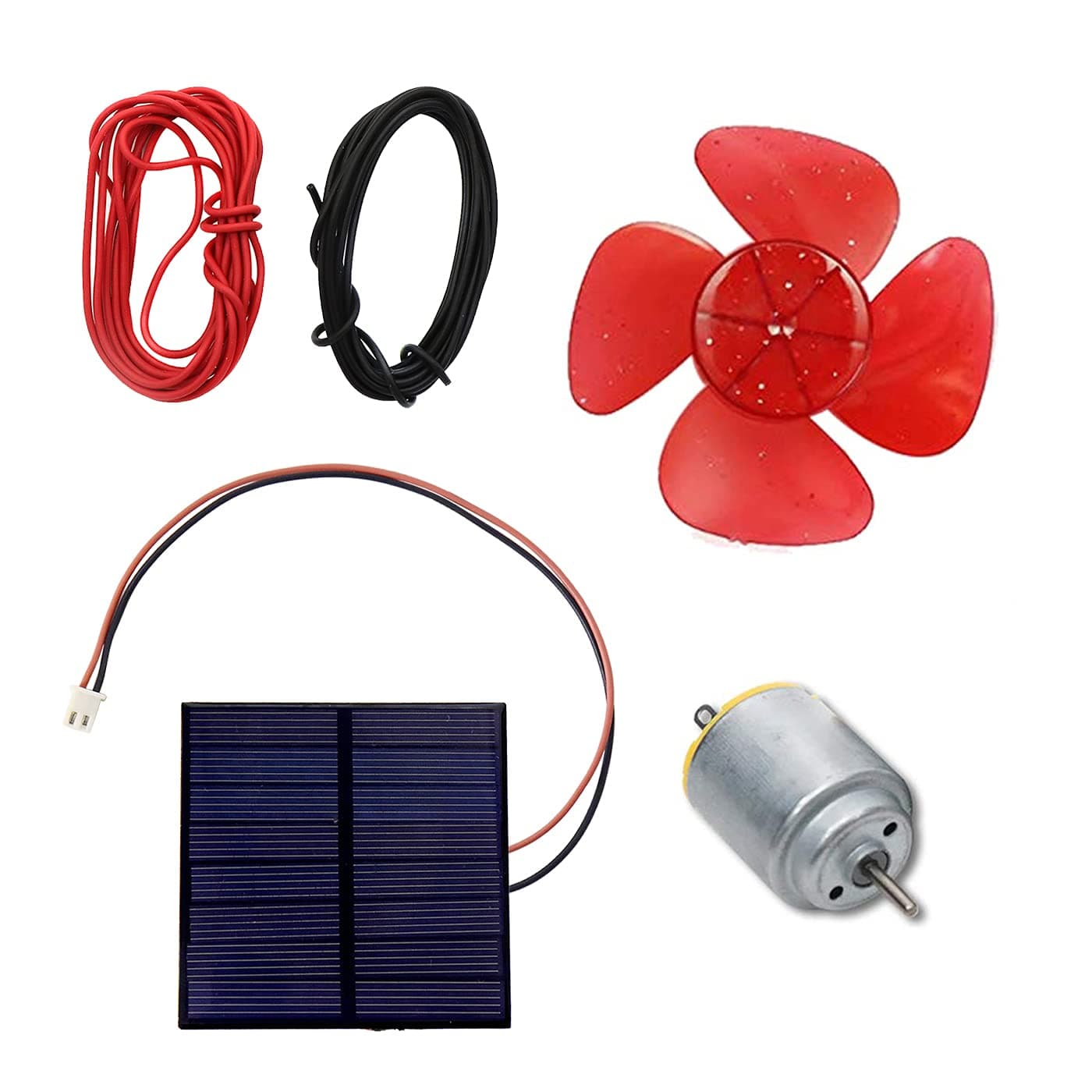 Electronic Spices Mini Solar Kit (70 x 70 Solar + 4inch fan blade + 2m wire + motor) for Electronic projects