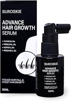 Suroskie Advance Hair Growth Serum 30 Ml | With Anagain, Redensyl & Procapil | Manage Hairs Fall & Repairs Damage | Serum For Dry, Frizzy & Curly Hair-Type | For Men & Women