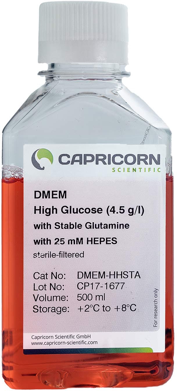 DMEM High Glucose (4.5 g/l), with Stable Glutamines, with 25 mM HEPES 500 ml