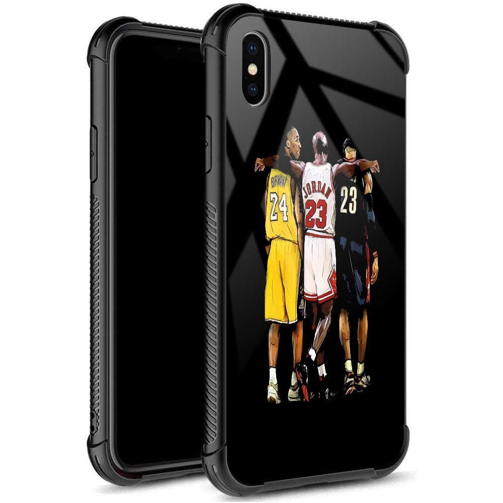 iPhone X/XS Case,USA Basketball Star 33 Pattern Design 9H Tempered Glass iPhone X/XS Cases for Girls Men Boy Women [Anti-Scratch] Fashion Cover Case for iPhone X/XS（5.8inch）