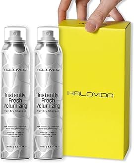 HALOVIDA Dry Shampoo for Women, Dry Scalp Shampoo Spray for Dark Hair Leaves No White Residue, Absorb Oils, Volumizing & Refresh Hair for 72 Hours, 5.07 Fl Oz((Pack of 2)
