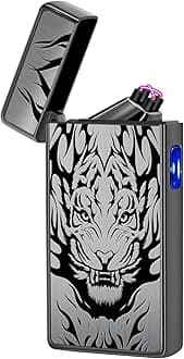 LcFun Fathers Day Dad Gifts Electric Lighter USB Type C Rechargeable Electronic Plasma Lighters Windproof Flameless Arc Lighter for Candle, Incense Stick, Outdoor Camping