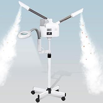 Professional 3 in 1 Facial Steamer, Stand on Wheels with 5X LED Magnifying Lamp, Use at Home or Salon SPA Esthetician with hot and Cold Nozzle for Skin Deep Clean