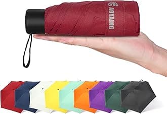 GAOYAINGCompact Travel Umbrella with Case Sun&Rain Lightweight Small and Compact Suit for Pocket