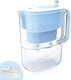 Waterdrop (Blue) - 757.1l Long-Life 10-Cup Water Filter Pitcher with 1 Filter, NSF Certified, 5X Times Lifetime, Reduces Lead, Fluoride, Chlorine and More, BPA Free, Blue,