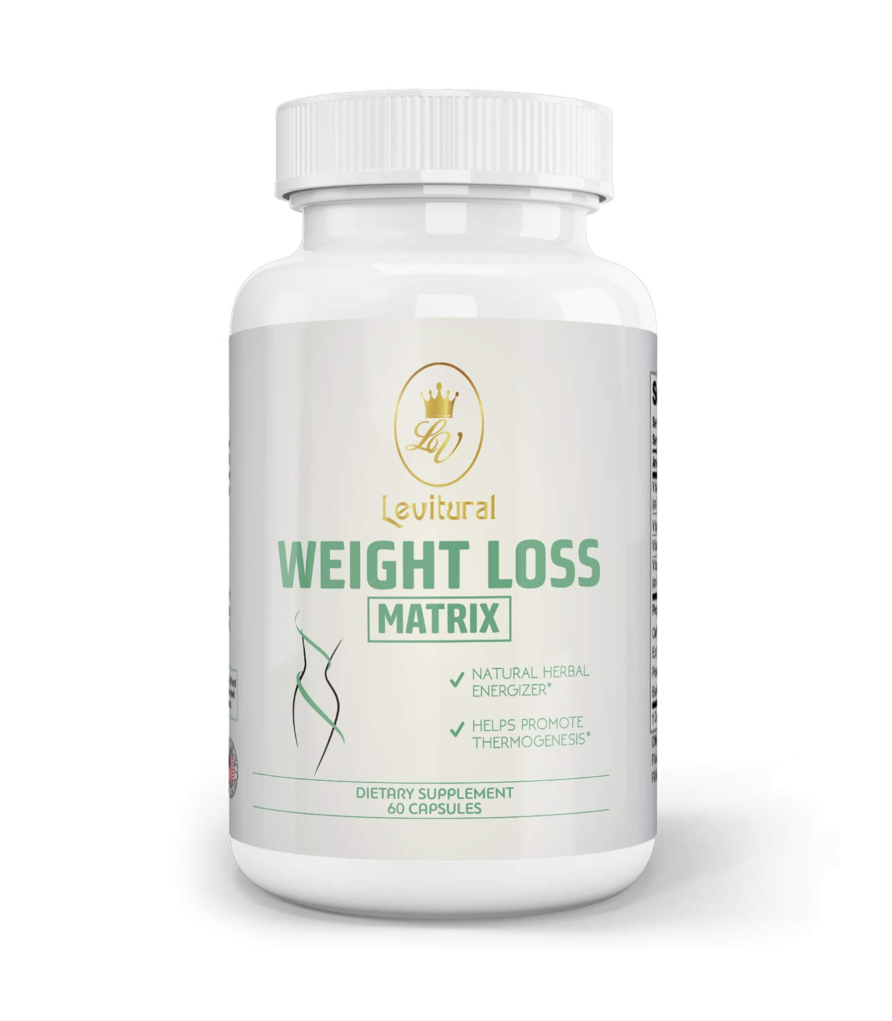 Weight Loss Matrix by Levitural, Natural Herbal Energizer, Helps Promote Thermogenesis, Appetite Suppressant Dietary Supplement, 60 Capsules