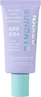 SPF50+ Collagen Glow 100% Mineral Sunscreen, Hydrating 100% Mineral Sunscreen With Zinc Oxide & Sheer Tint for Healthy Glow, 50ml