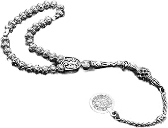 Antique Silver Plated Collection - 33 Worry Beads Prayer Tesbih Tasbih Tasbeeh Misbaha Masbaha Subha Sebha Sibha Rosary (Small Silver Plated)