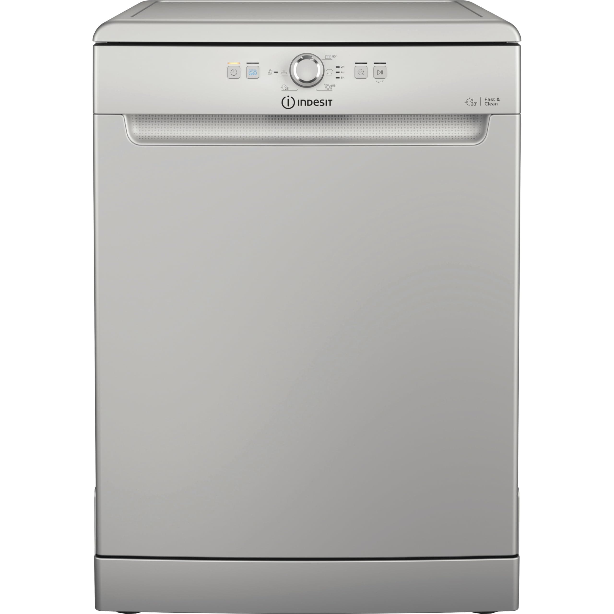 Indesit Push and Go D2F HK26 S UK 14 Place Setting Dishwasher - Silver