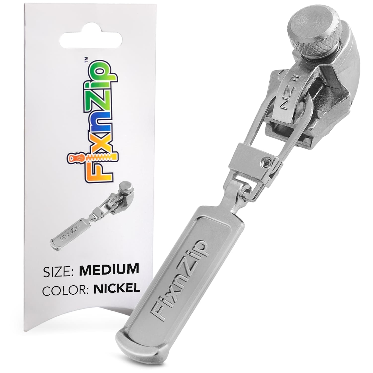 FixnZip Instant Zipper , Nickel, Medium