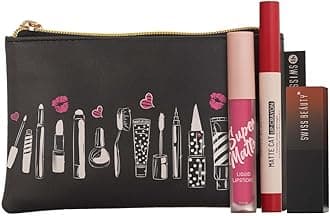 Swiss Beauty Lip Outfit Makeup Kit with HD & Sup Mat Lipstick, Matte Cat Lip Crayon | Highly Pigmented | Long-Lasting, Matte Finish | 8.5gm