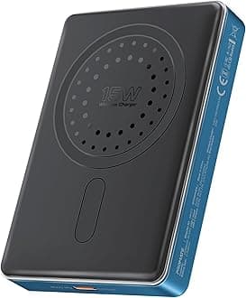 Promate Ultra-Compact 10000mAh Power Bank with Ultra-Fast 15W MagSafe Compatible Charging, Super-Fast 20W USB-C Input/Output Port Smart Battery Indicators, Blade-10 Blue