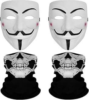 Hacker Style PZ9 Mask Pack of Masks (Anonymous Mask + Skeleton Gaiter)