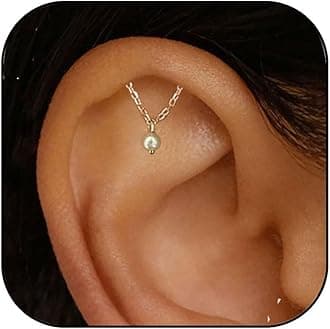 Helix Dangle Earring for Women Helix Piercing Jewelry Flat Back Earrings Hypoallergenic Cartilage Earring Forward Helix Earrings Jewelry