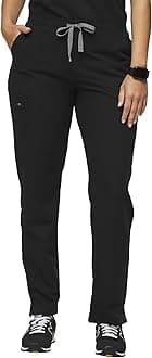 FIGSYOLA Skinny Scrub Pants for Women — Slim Fit, Straight Leg, 11 Pockets 4-Way Stretch, Anti-Wrinkle Women Scrub Pants