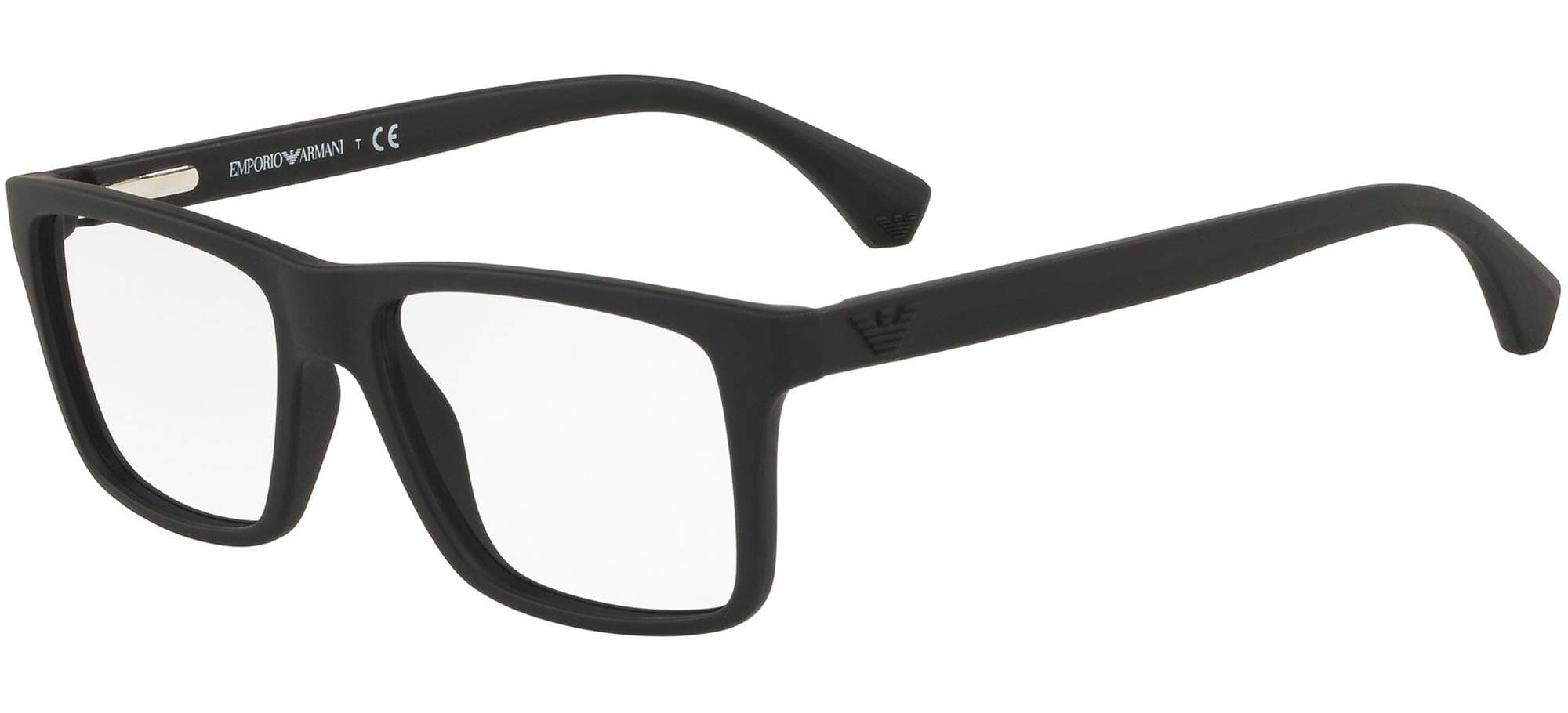 Armani EA3034 Eyeglass Frames 5649-55 - Black Rubber EA3034-5649-55