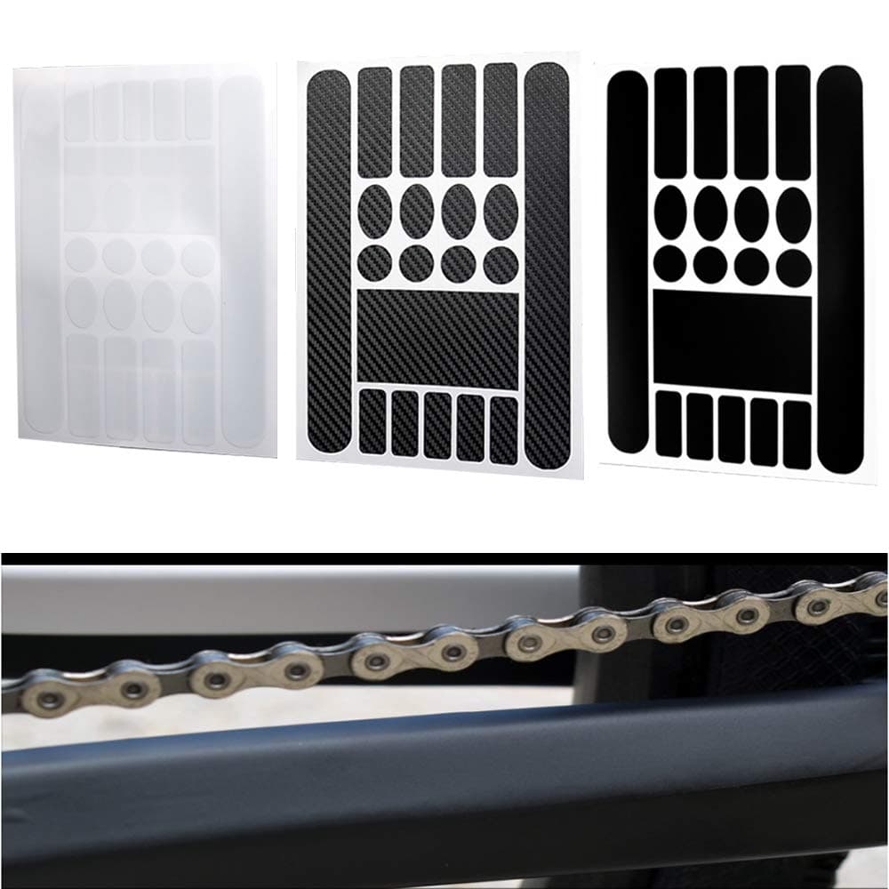 Windfally Chainstay Frame Protector, Bicycle Decal Chainstay Stickers for Bicycle MTB BMX Mountain Bike Chain Protective Folding Bicycle Frame Tape Guard-Black