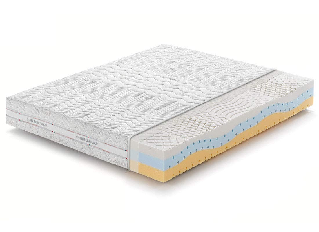 Marcapiuma - Memory Mattress 4 ft 120x200 cm depth 23 cm - ONDA MED - Medium/Soft H2 Firmness - 11 zones, zipped Merycor SILVER Thread Breathable Cover - 100% Made in Italy