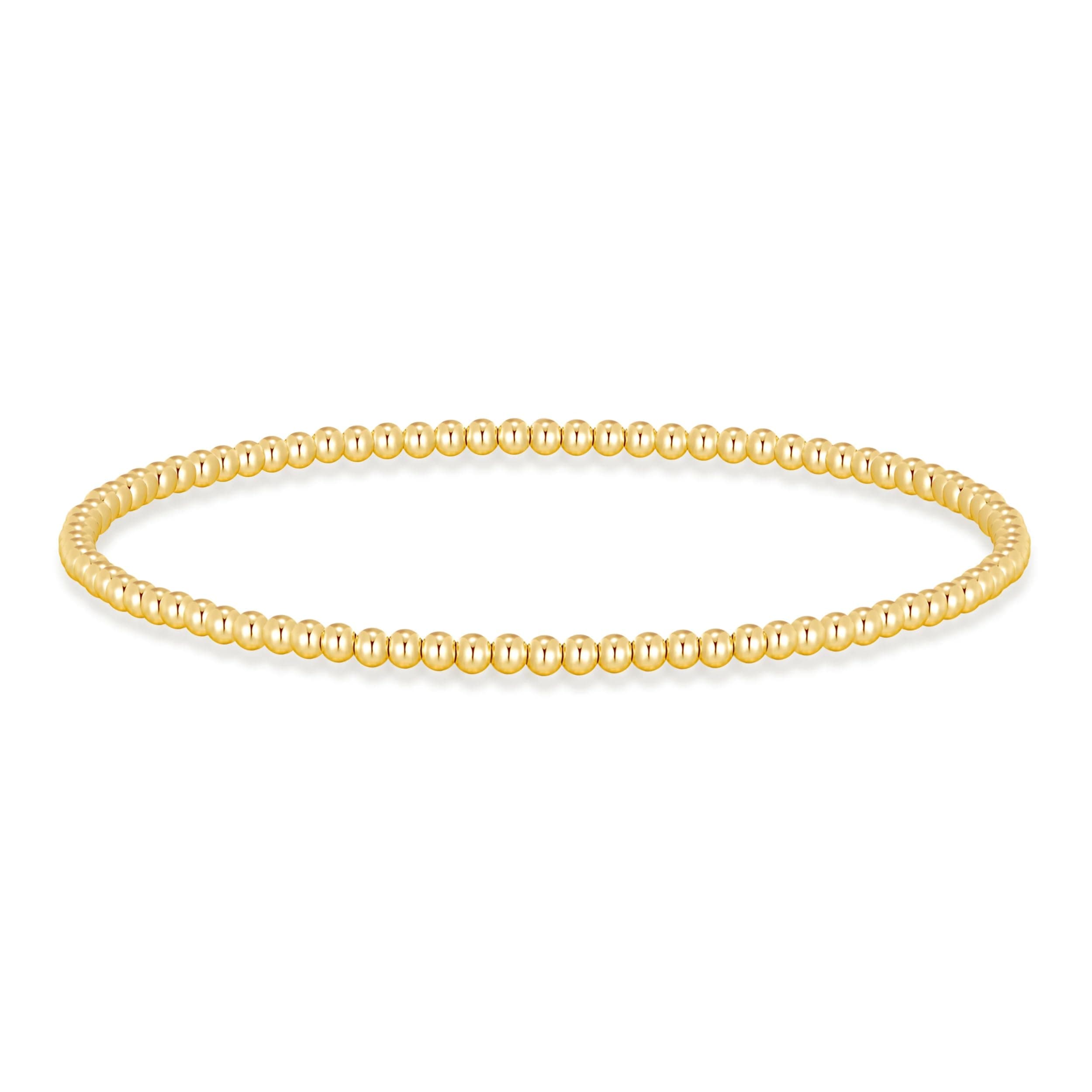 18k Gold Plated Small Beaded Stretch Bracelet
