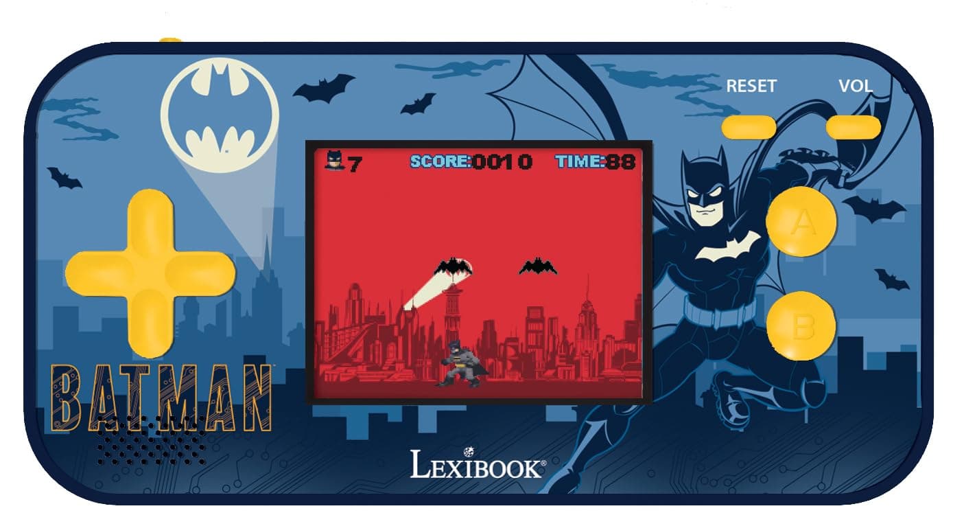 Lexibook, Batman, Compact Cyber Arcade, Portable Console, 150 Games, LCD Colour Screen, Battery Operated, Black/Blue, JL2367BAT