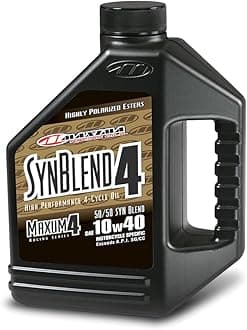 Maxima Racing Oils 349128B-3PK Syn Blend4 10w40 Synthetic Blend Motorcycle Engine Oil 1G Bottle, 3-Pack