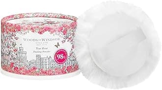 Rose Talcum Powder, Floral Dusting Powder with Body Puff, Help with Odor Control and Chafing, True Rose Scent 100g
