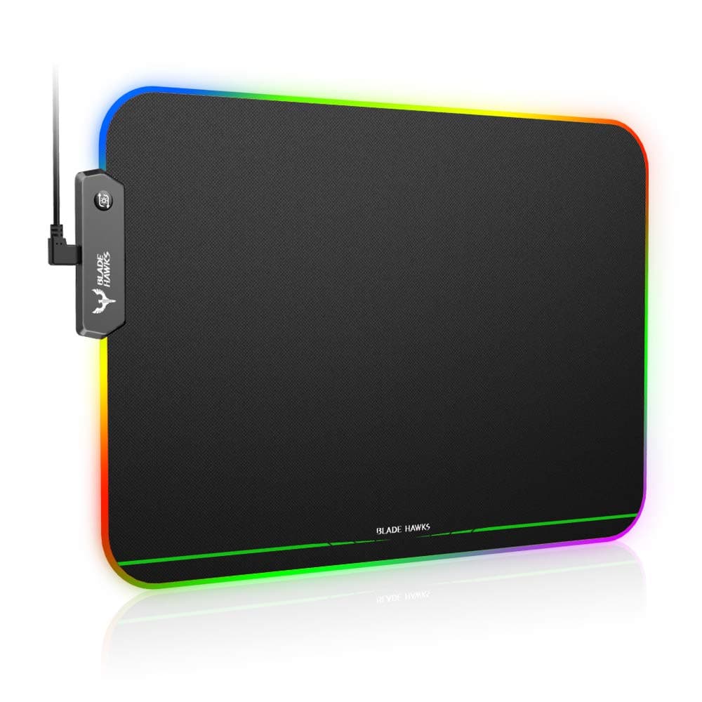 Blade Hawks RGB Gaming Mouse Mat, LED Mouse Pad with 10 Lighting Modes, Non-Slip Rubber Base and Waterproof Surface, Keyboard Mouse Mat for PC, Laptop, Desk (103.63.6 inches)