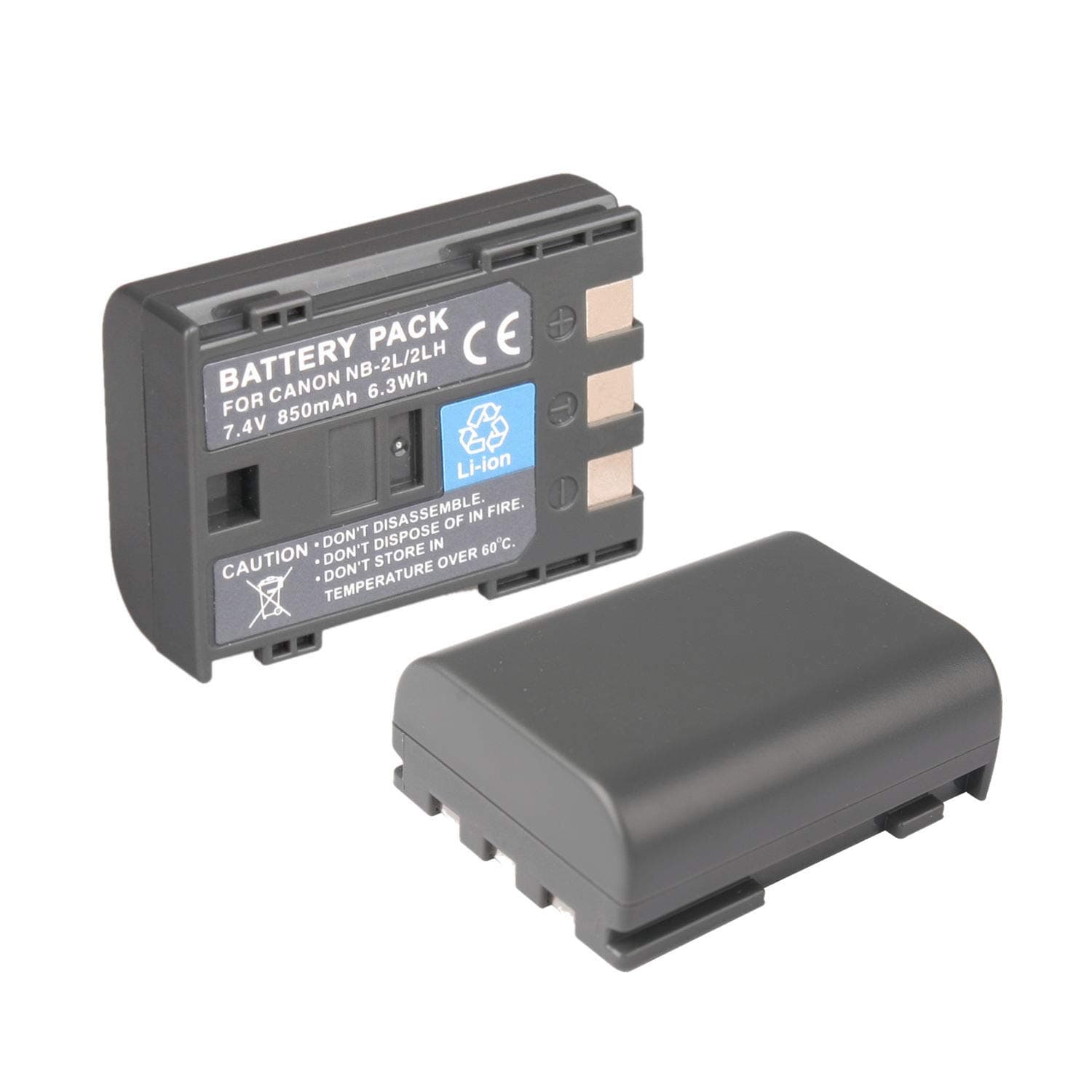 Happyjoy 2-Pack NB-2L NB-2LH High Capacity Li-ion Battery for Canon Rebel XT Rebel XTi, PowerShot G9 G7 S30 S40 S45 S50 S60 S70 S80 DC410 DC420 VIXIA HF R10 R100 R11 EOS 350D 400D Digital Camera