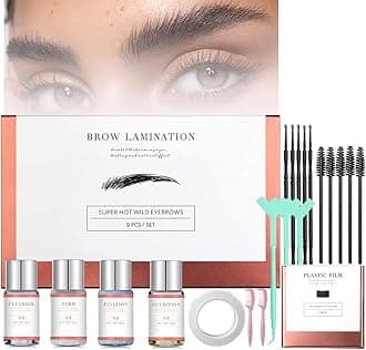 Eyebrow Lamination Kit, Professional Brow Lift Kit, DIY 3D Eyebrow Perm for Natural Trendy Shaping Brow, Long Lasting 8 weeks