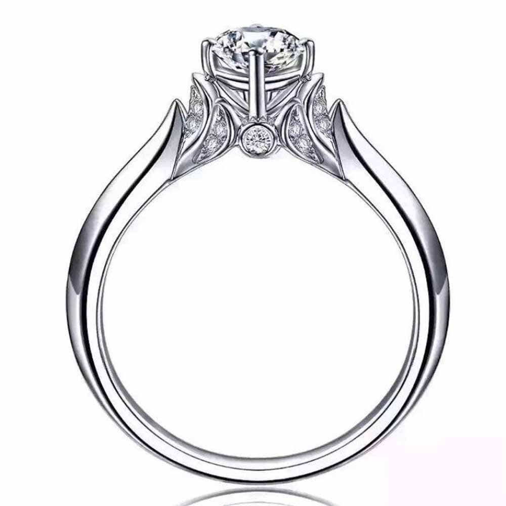 wattana Round Cut 1ct Unique AAA Cz Claw Ring 925 Silver Women's Engagement Jewelry Band by Wat (4)