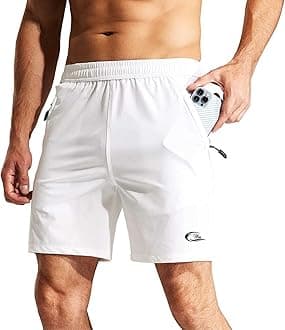 CBlue Men's Outdoor Quick Dry Lightweight Sports Shorts 2 Zipper Pockets