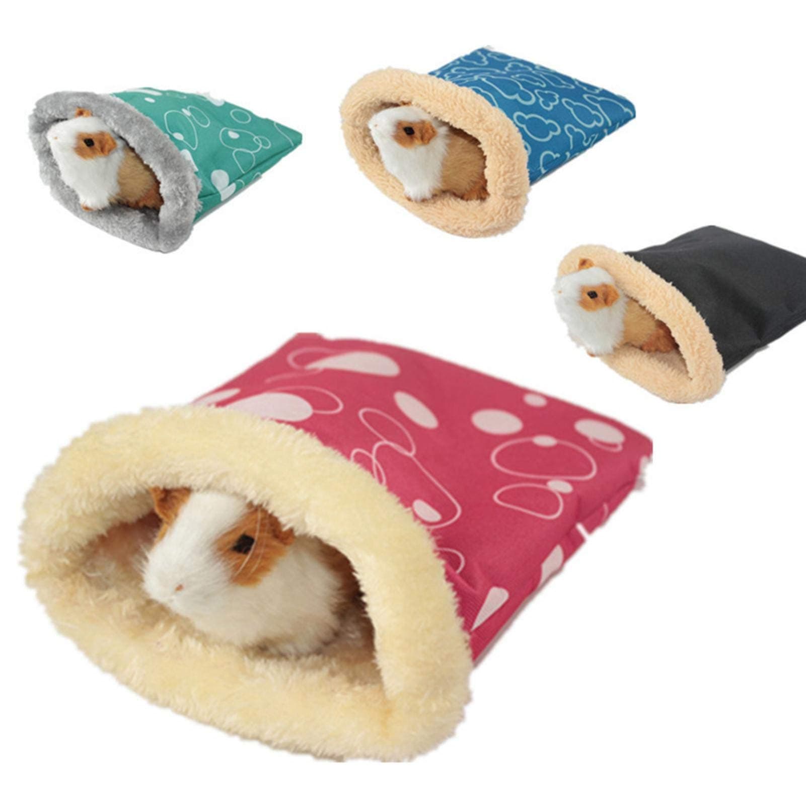 Per Plush Small Animal Sleeping Bag Pouch Winter Soft Warm Bed House Cage Nest For Hamster Guinea Pig Hedgehog Rat Chinchillas (Color Randomly)