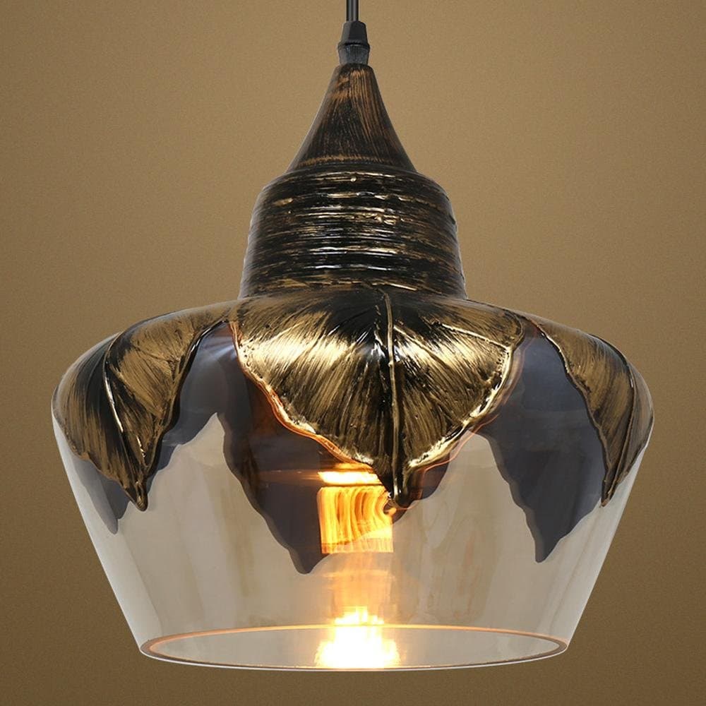 Retro Industrial Pendant Light Creative Art Deco Simplicity Design Pendulum lamp Glass lampshade Height-Adjustable E27 Socket for Dining Table Corridor Bedroom Coffee-Bar Reading Room, Max, 40W Ø25cm