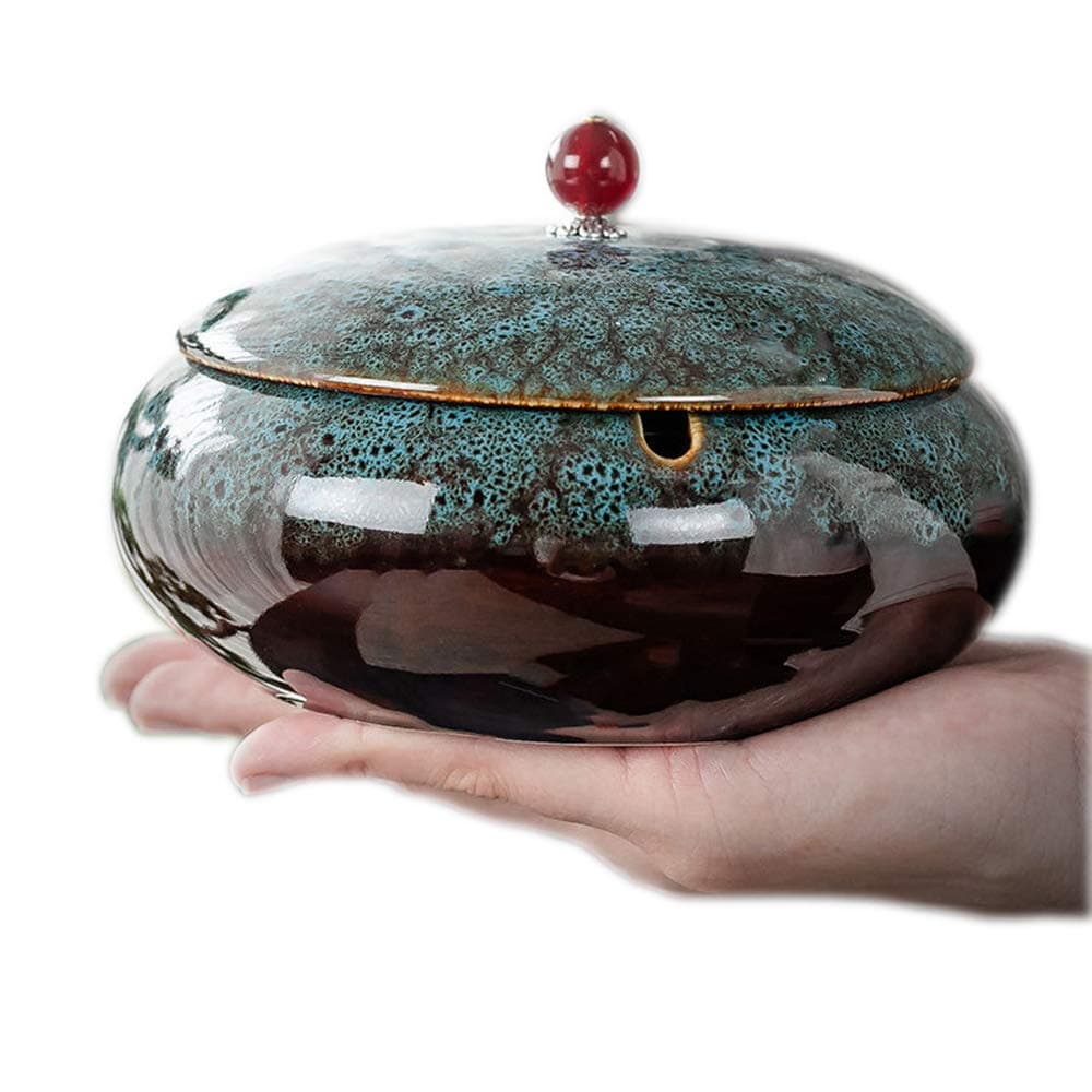 5.7" Large Ashtrays for Ceramic with Lids Ash Tray Outdoors Ashtrays for Indoor