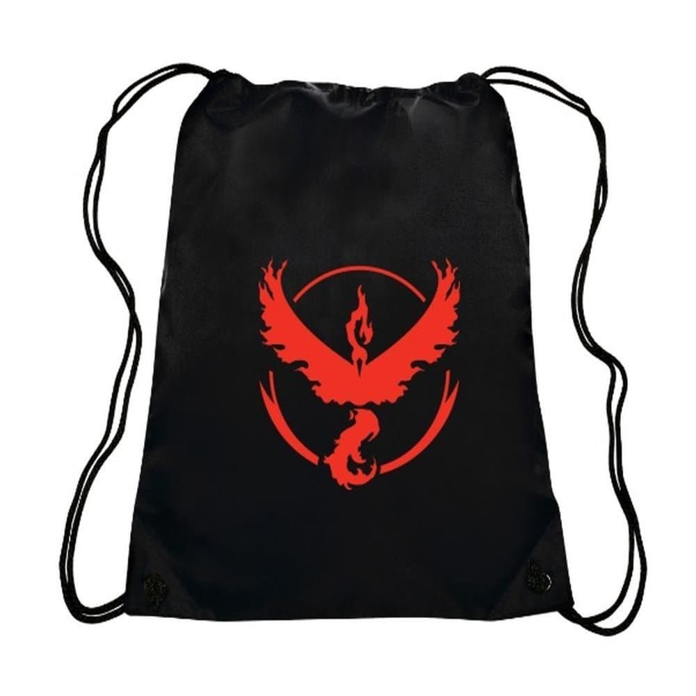 Pokemergency Team Valor Gym Drawstring Bag, Black/Red