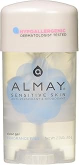 AlmayClear Gel, Anti-Perspirant and Deodorant, Fragrance Free, 2.25-Ounce Stick (Pack of 3)