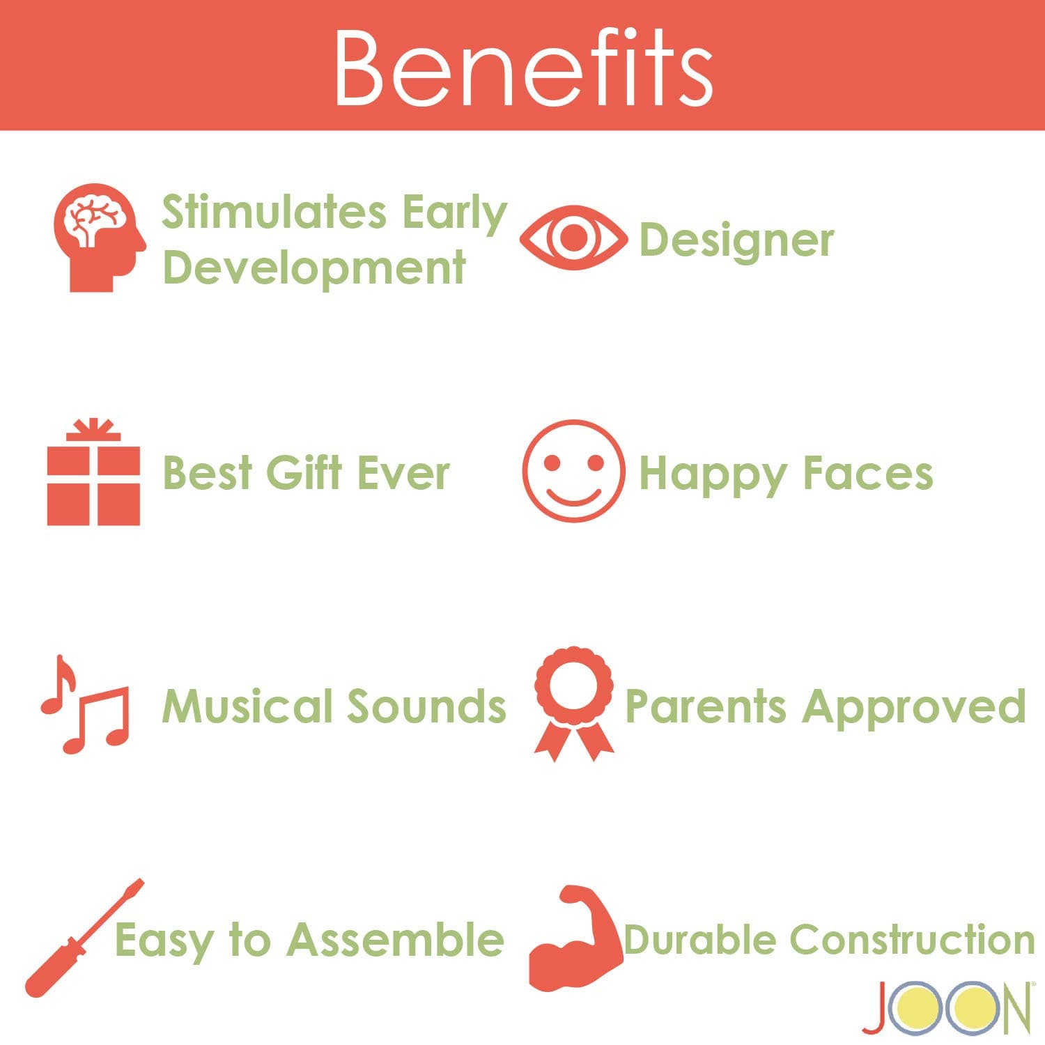 JOON Olli Ride-On Rocking Horse Elephant with Polkadot Scarf, Great for Childhood Development, Soft Materials Wooden Construction, Fun Musical Sounds, for Boys or Girls 1-3 Years Old, Gray-White